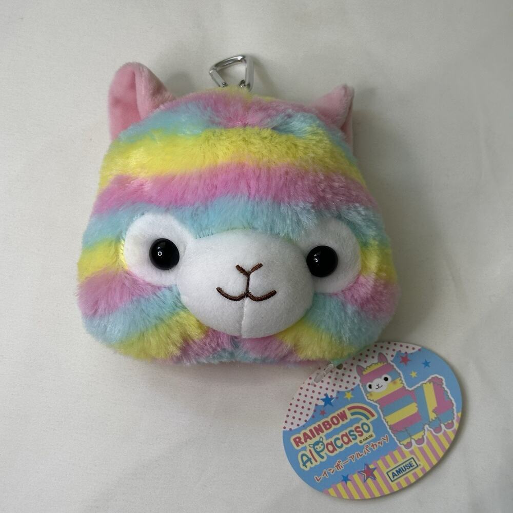 Alpacasso Amuse ID Holder Coin Purse Plush Kawaii Bus Pass Retractable Harajuku